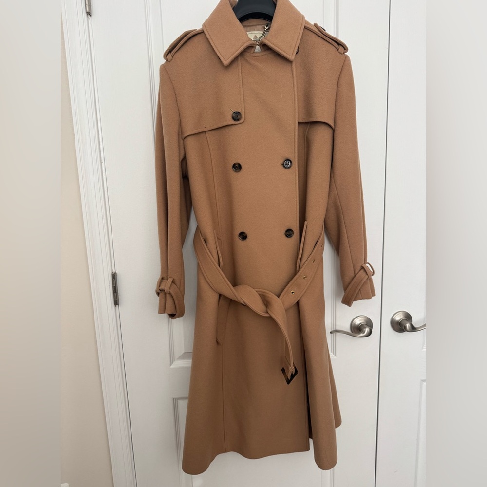 Like New Barbour Melrose Belted Wool Trench Coat size 14 US